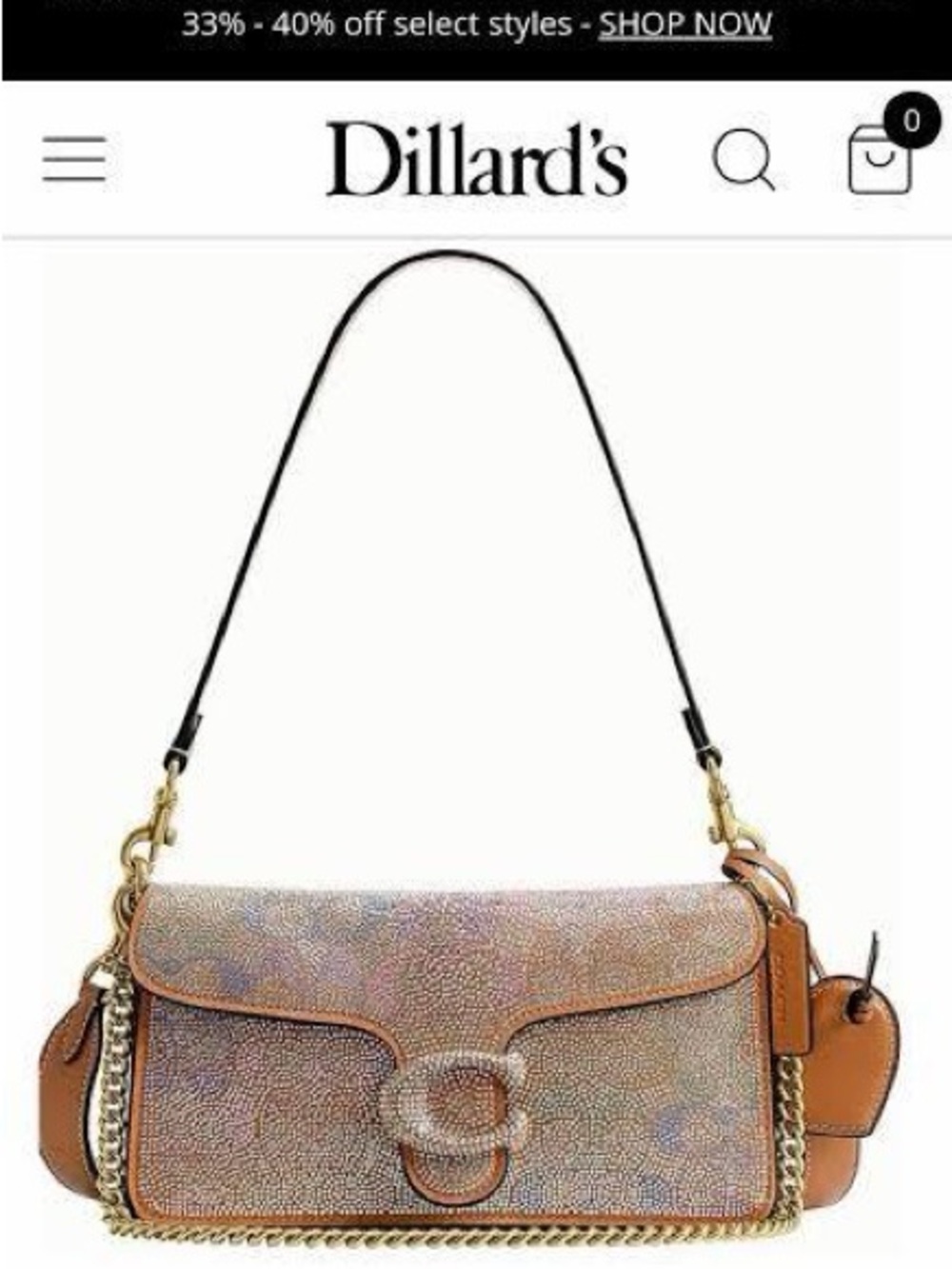 Coach Rainbow Multicolor Crystal Tabby 26
